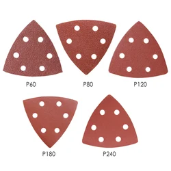 20PCS Sanding Sheets 90*90mm 6 Hole Triangle Sandpaper Aluminum Oxide Hook & Loop  Abrasive Sanding Disc For Wood Sanding