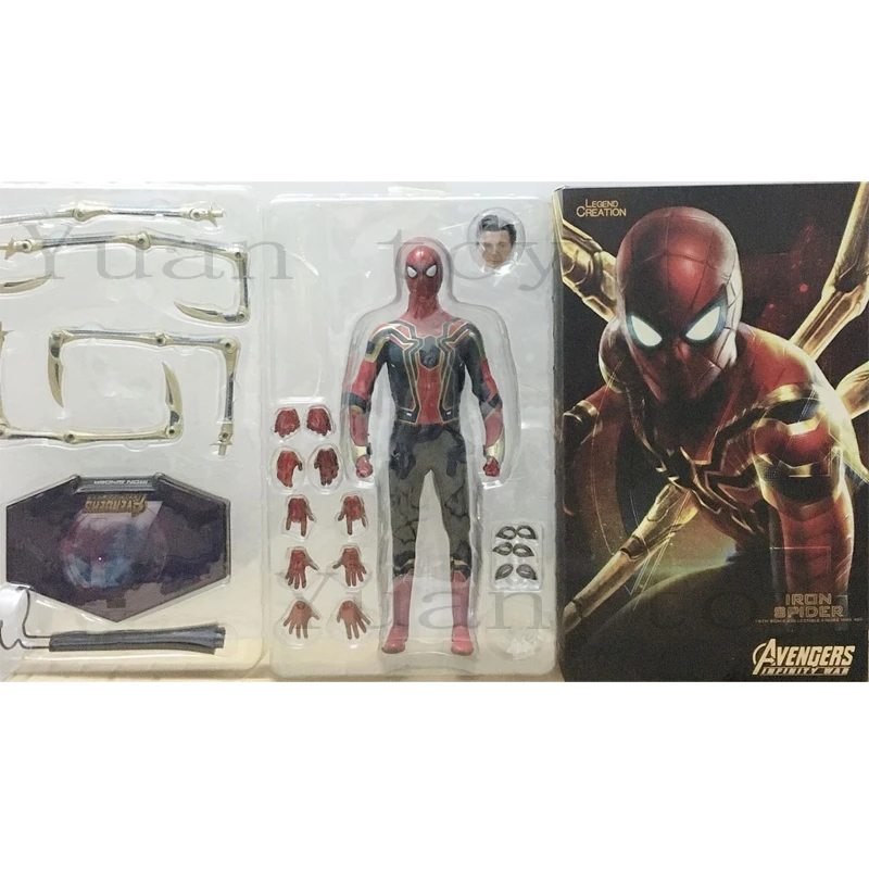 

12inch Hot Movie HC Avengers Infinity War Led Light Up Iron Spider Action Figure Model Christmas Toy Doll Gift