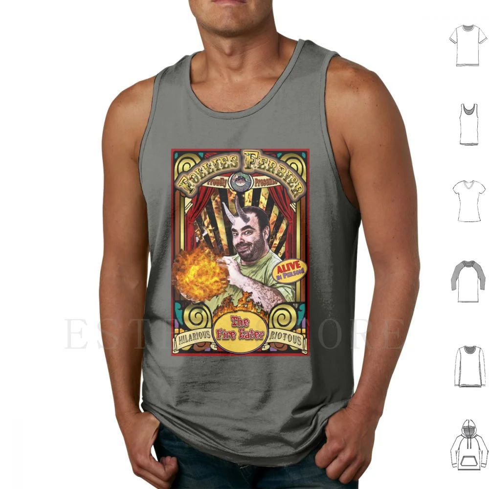 

The Fire Eater : Sideshow Poster Tank Tops Vest Cotton Devil Devil Man Fire Fire Eater Man Human Mutant Demon Wild Man Fires