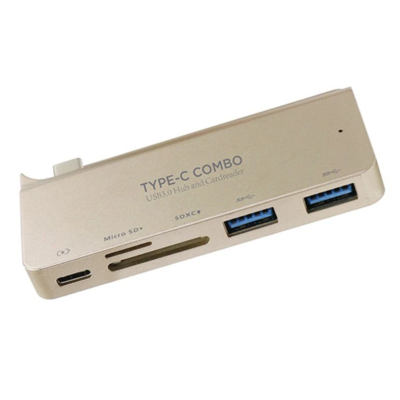 Тип-C концентратор USB 2-портовый Usb3.0 + Sd/устройство для считывания с tf-карт + QI Беспроводная зарядка Поддержка Macbook12 64/5000