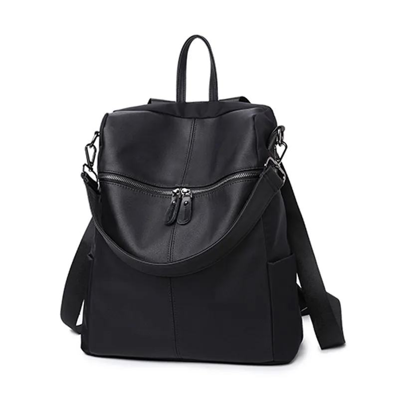 

2019 новый стиль Оксфорд ткань с кожаным рюкзаком женская сумка корейский стиль Простой повседневный Универсальный Кожаный Рюкзак Школьная Сумка-