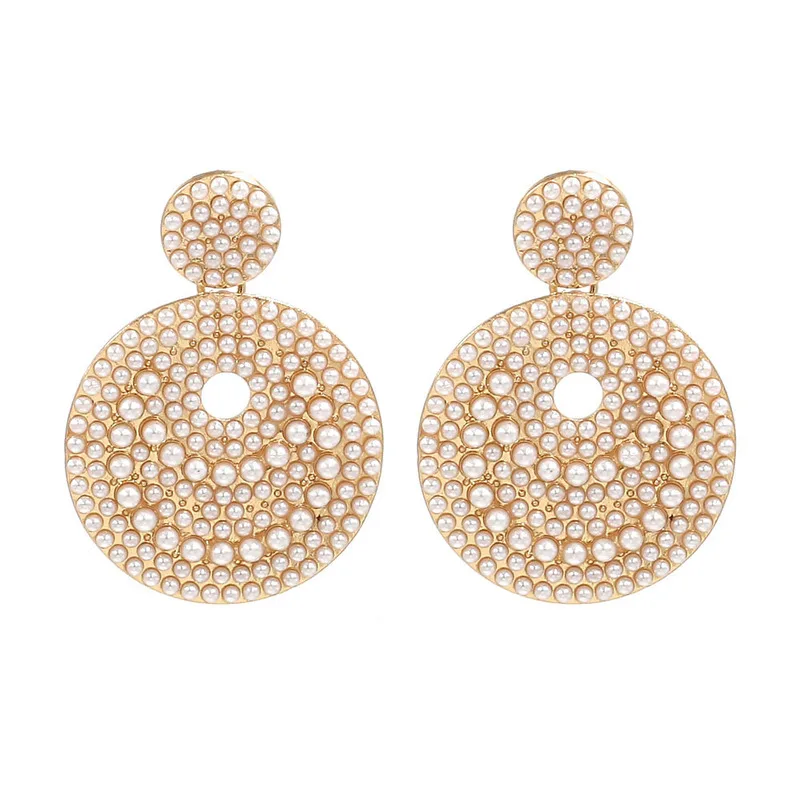 

the United States New Baroque Pearl Earrings net red same temperament geometric exaggerated earrings earrings wholesale