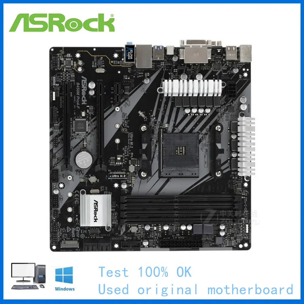 Материнская плата AM4 DDR4 B450 для настольного компьютера ASRock B450M | Компьютеры и офис