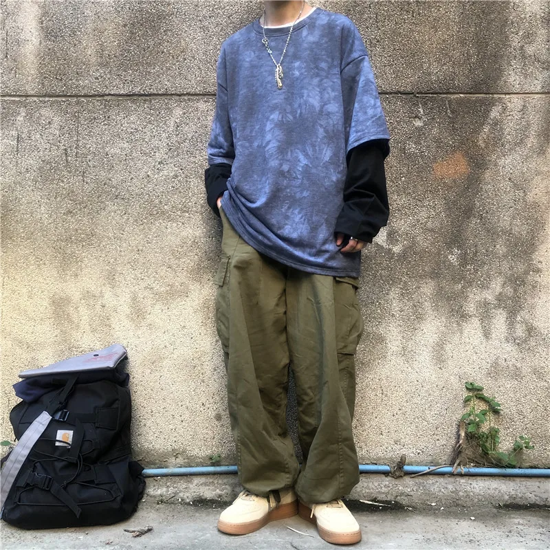 Lychee harajuku яркое женское свитшот из 2 частей в стиле пэчворк, женский спортивный костюм, толстовка с круглым вырезом, женские пуловеры