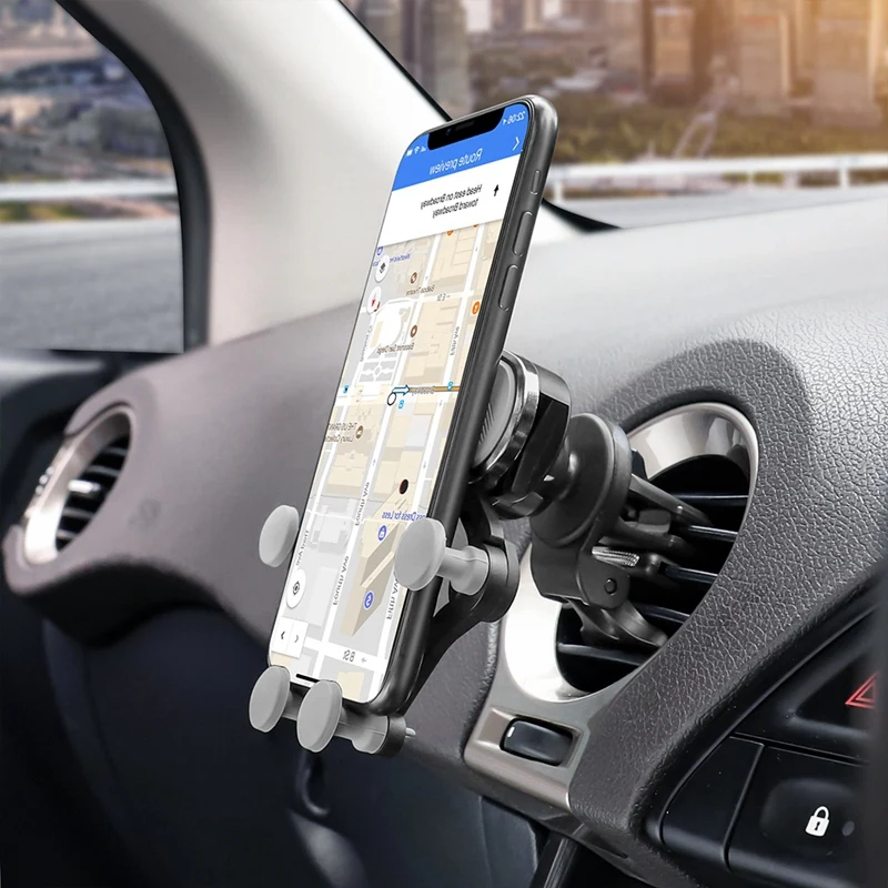 Air Vent Phone Holder Universal Auto-Retractable Hands Free Gravity Phone Mount Stable Car Cradle Mount 360 Degree Adjustable Ca