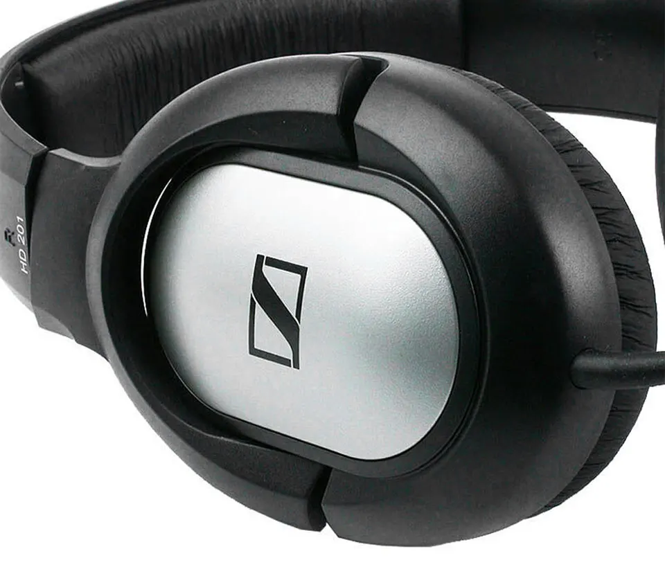 Стерео наушники Sennheiser HD201, 3,5 мм, проводные наушники с шумоизоляцией, Спортивная гарнитура, глубокий бас, для iPhone, Android, для музыкальной игры