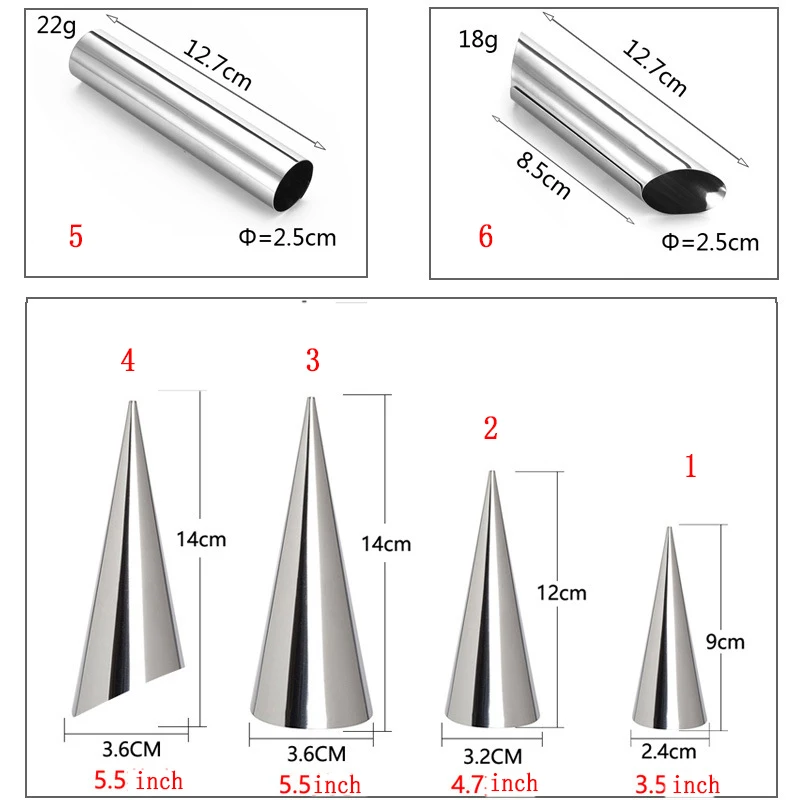 

Large Tapered Stainless Steel Danish Big Screw Croissant Tool Baking Tool Horns Crisp Mold