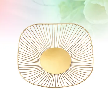 

Creative Nordic Style Iron Fruit Vegetable Bowl Desktop Fruit Basket (Golden)