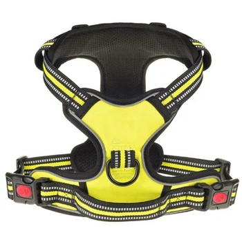 

Reflective Nylon Large Pet Dog Harness All Weather Service Dog Ves Padded Adjustable Safety Vehicular Lead For Pet