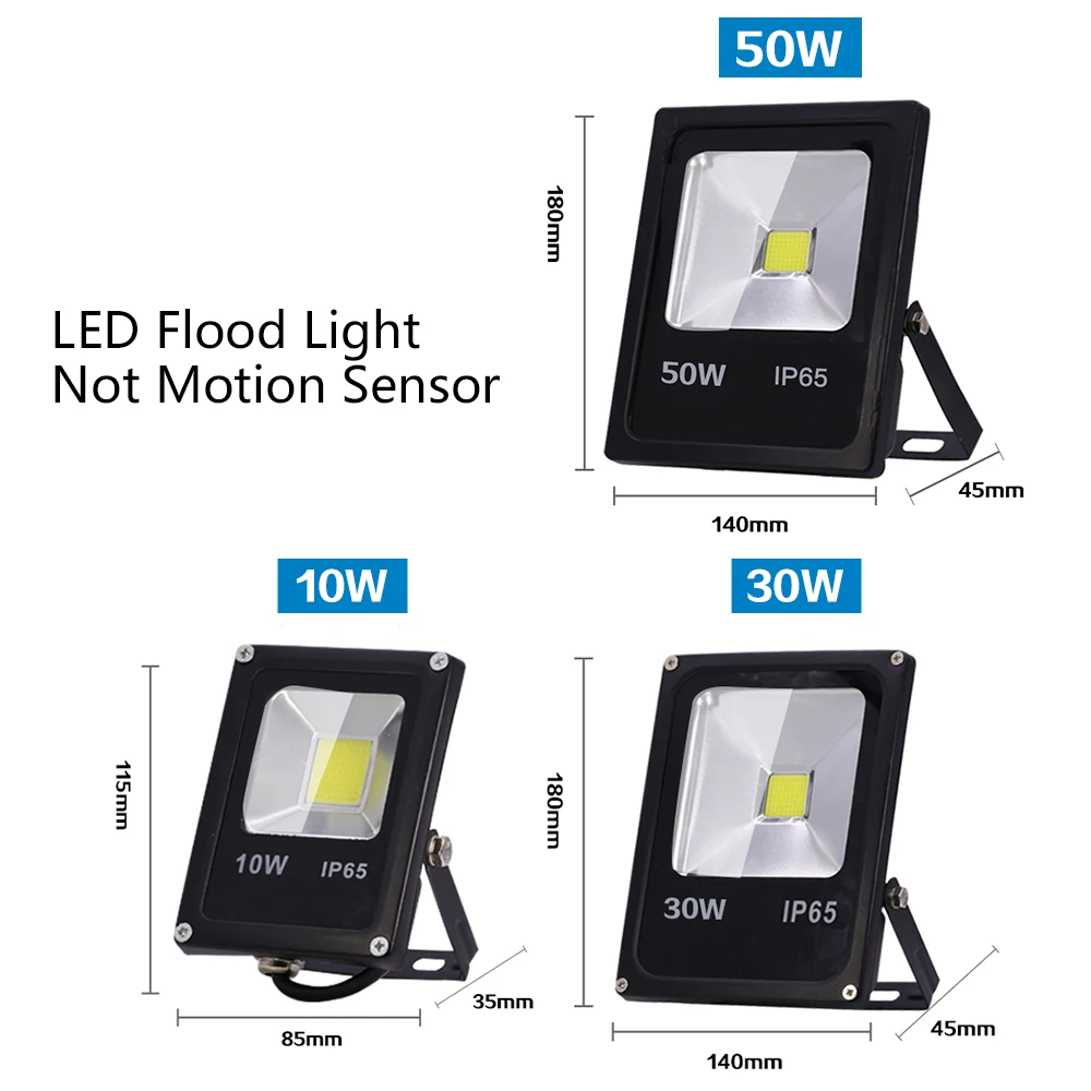 LED Flood Light 10w 30w 50w led exterio light outdoor WaterproofIP65 220V led reflectorr Lmap Motion Sensor Floodlight Spotlight