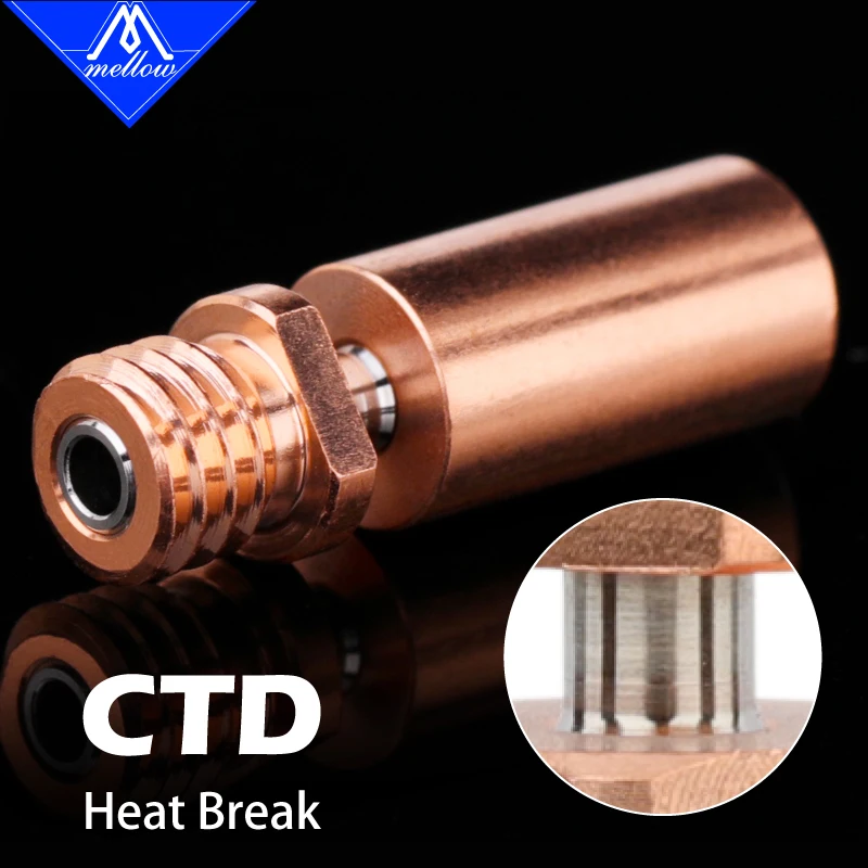 Mellow NF-CTD Heat Break Bi-Metal Chimera Hotend Throat For Sunrise Extruder 3D Printer Dual Extruder Sidewinder X1& Genius mellow 3d printer parts all metal nf smart cr10 v2 0 titanium heat break hotend extruder kit for upgrade creality ender 3 aquila