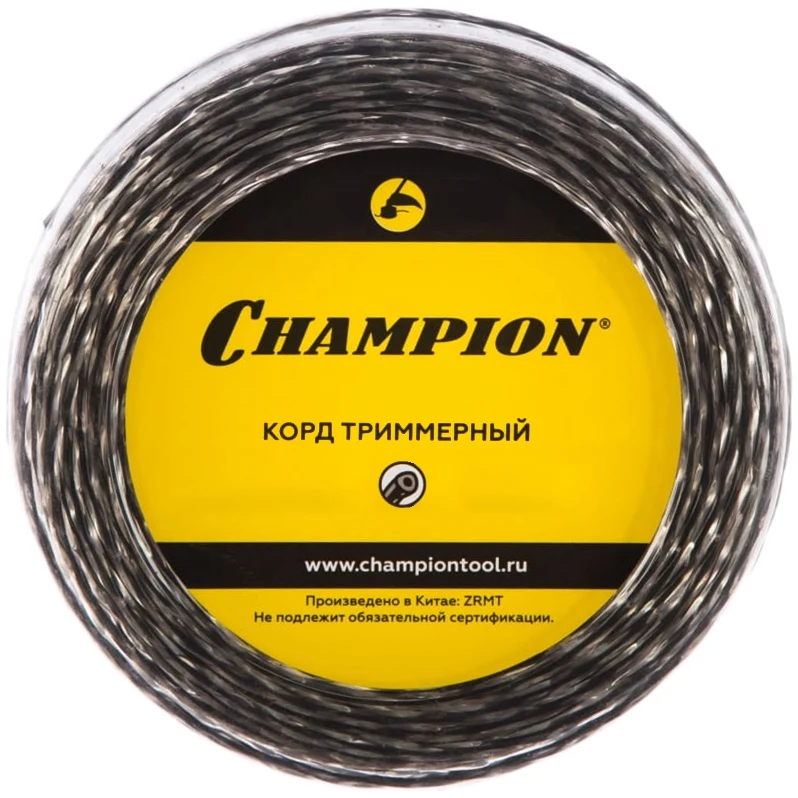 Леска триммерная Champion 3.0мм 50м витой треугольник Tri-twist C7049 | Инструменты
