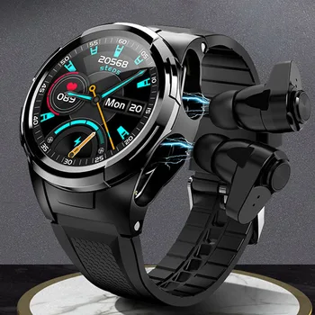 

T-VICTER 320mAh Smart Watch With TWS Bluetooth Earphone Waterproof Heart Rate Sports Wireless HiFi Bluetooth Headset Smartwatch