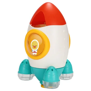 

Baby Kids Bath Toy Rocket Shape Bath Toy Rotating Water Spray Bathtub Time Shower Water Interactive Funny Toys