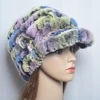 Fashion Lady Real Rex Rabbit Fur Hat Snow Cap Winter Hats for Women Girls Real Fur Knitting Skullies Beanies Natural Fluffy Hat 4