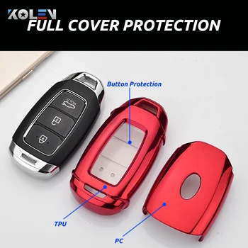 TPU PC Auto Supporto Della Copertura Della Cassa Chiave A Distanza Per Hyundai KONA i30 ix35 Santa Fe TM Solaris Azera Elantra grandeur Accent 2018 2019 - TPU PC Auto Supporto Della Copertura Della Cassa Chiave A Distanza Per Hyundai KONA i30