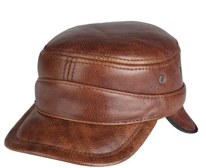 H3515 мужская кожаная козырьковая шляпа на зиму осень плоская верхняя Кепка для отдыха Молодежные мужские корейские высококачественные модные простые головные уборы
