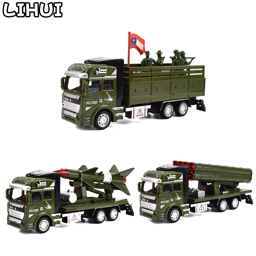 

3 PCS Set Diecast Inertia Car Toys for Children Military Series Vehicles Toys Alloy Army Artillery Truck Model Toy Gift for Boys