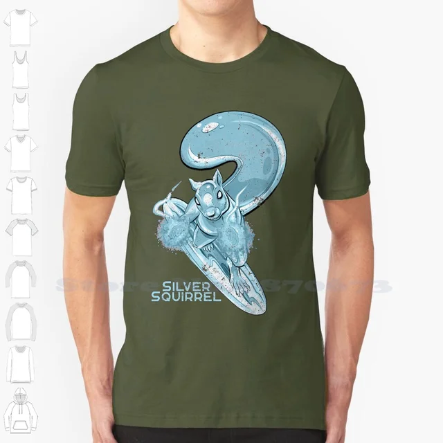 The Silver Squirrel! Mono Cool Design Trendy T-Shirt Tee: Embrace the Superhero Fashion Trend!