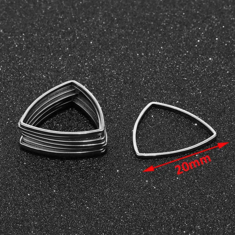 Steel Color Triangle 10 шт 20 мм золотые серьги фурнитура нержавеющая сталь Шестигранная форма соединительные кольца для DIY ювелирные аксессуары - Цвет: Steel Color Triangle