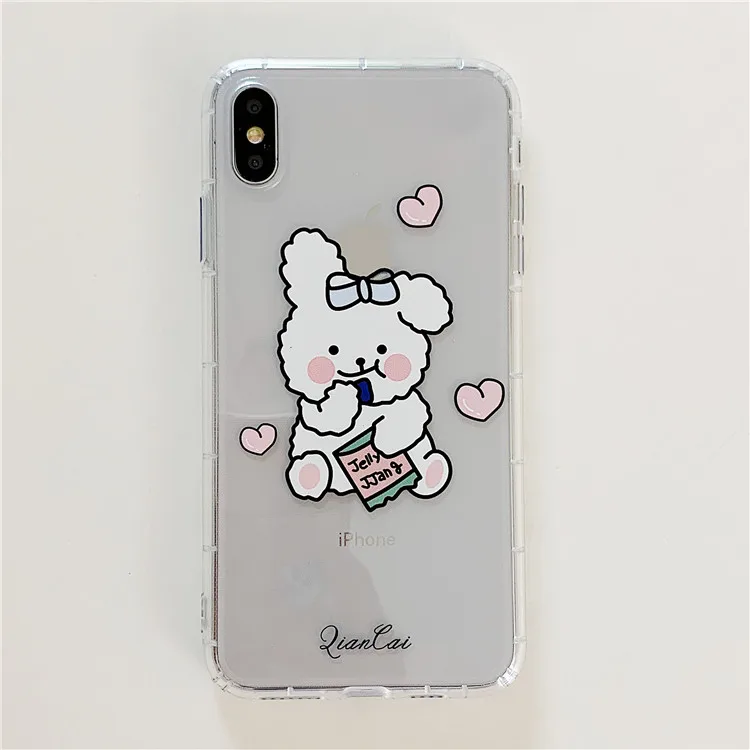 Niceking для iPhone 6, 6s, 7, 8 Plus, X, XR, XS Max, чехол с милым мультяшным медведем, Кроликом, мягкий ТПУ чехол для телефона, для iPhone 11 Pro, Max, чехол - Цвет: 16