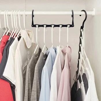 

Multifunctional 5 Hole Magic Hanger Non-slip Clothes Hanger Wardrobe Organizer Magic Hanger Home Travel Storager
