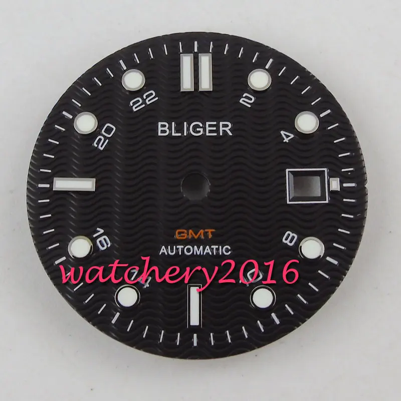 Black 31 мм часы блигер циферблат fit 2836 2824 2813 3804 Miyota 82 серия механизм - Цвет: Black