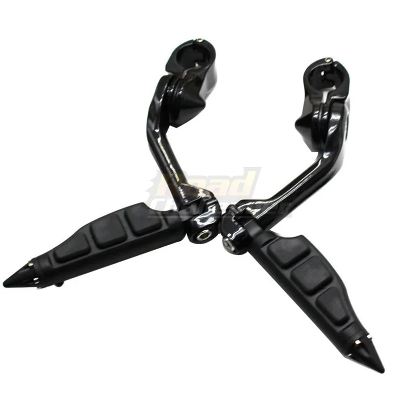 Motorcycle Foot Rests Long Angled Highway Engine Guard 1-1/4" 32mm Footpeg For Harley Electra Glide Road Glide