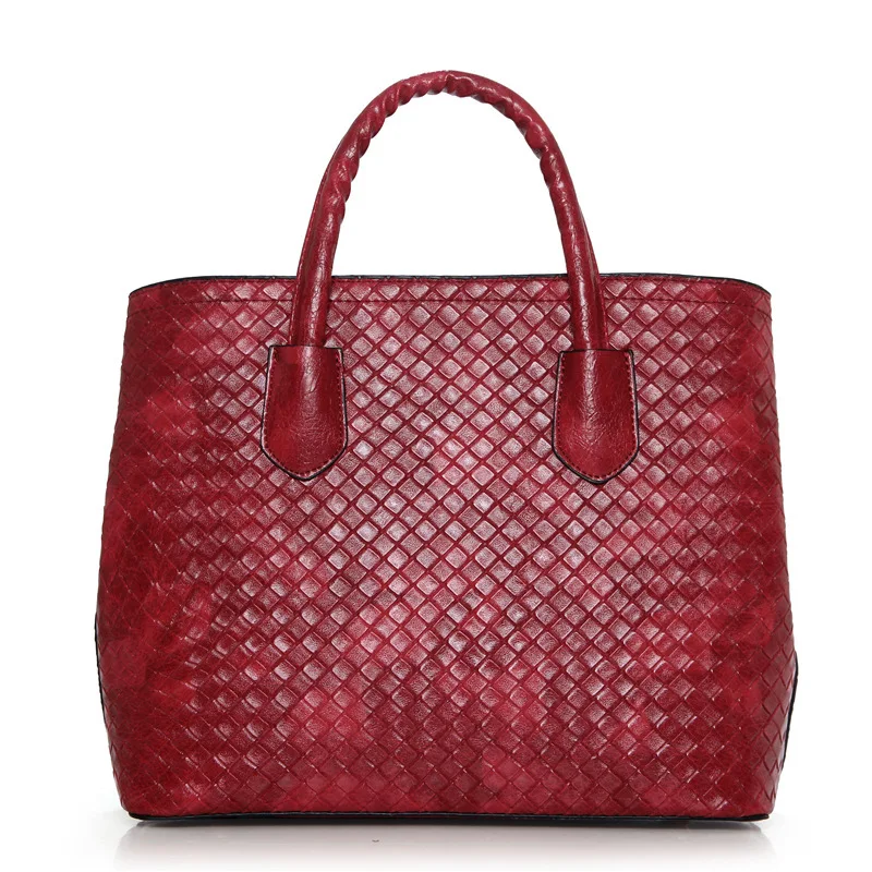 

2017 New Style Different Size Bags Six Pieces Set Extra-value-Woven Pattern Shoulder Bag Europe And America Handbag Oblique Bag