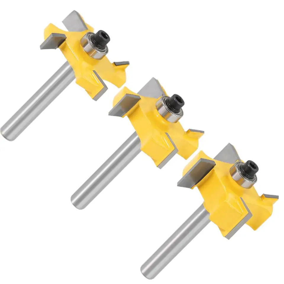 Set Di 4 Frese Per Legno Gambo 8mm, Punte Per Legno Metallo, Fresatura Con Cuscinetto, Strumenti Per La Lavorazione Del Legno Per Tagliare Il Legno (4 - Foto 9