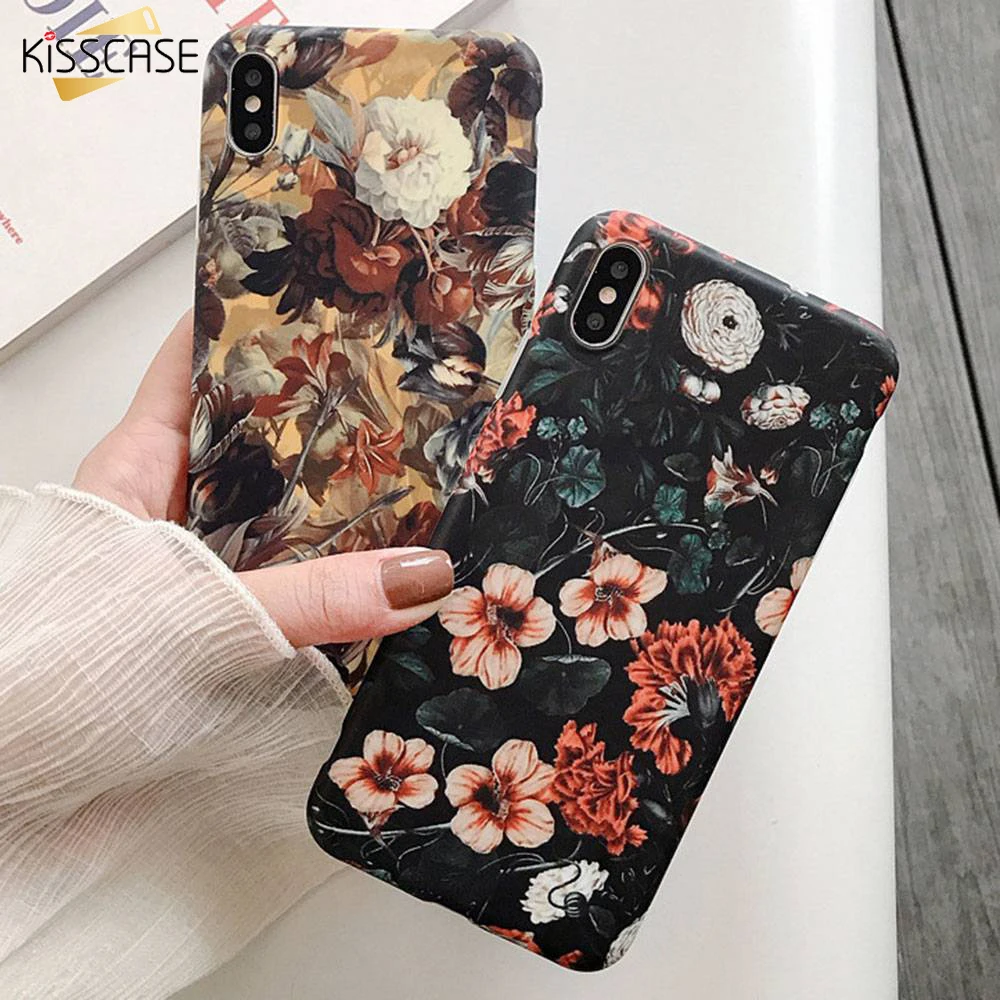 

KISSCASE Flower Case For iPhone XR Case 6 6S 7 8 X XS XS MAX Coque For iPhone 7Plus 6Plus 6S Plus 8Plus Soft TPU Back Cover Etui