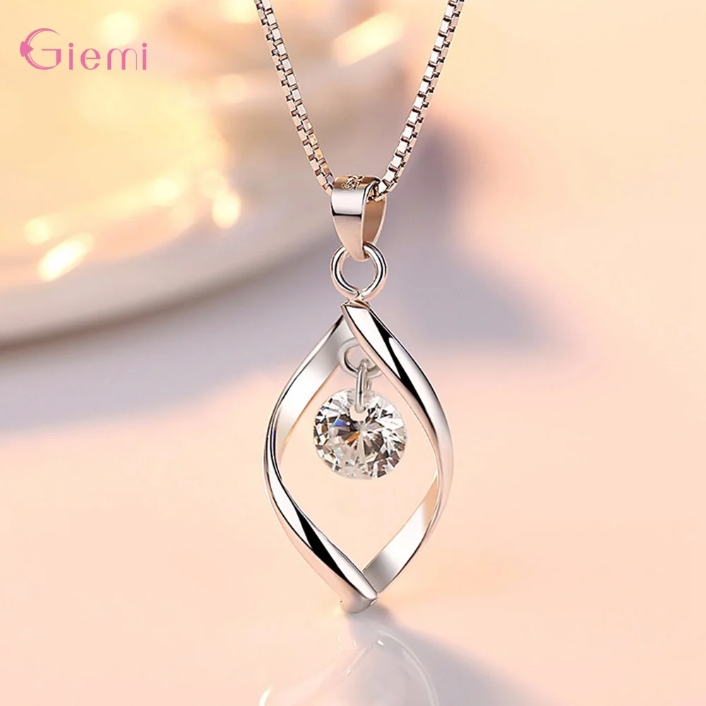 Новое поступление, подвеска из стерлингового серебра 925 пробы, ожерелье для женщин, вечерние, для помолвки, модный, романтический стиль, CZ, кристалл