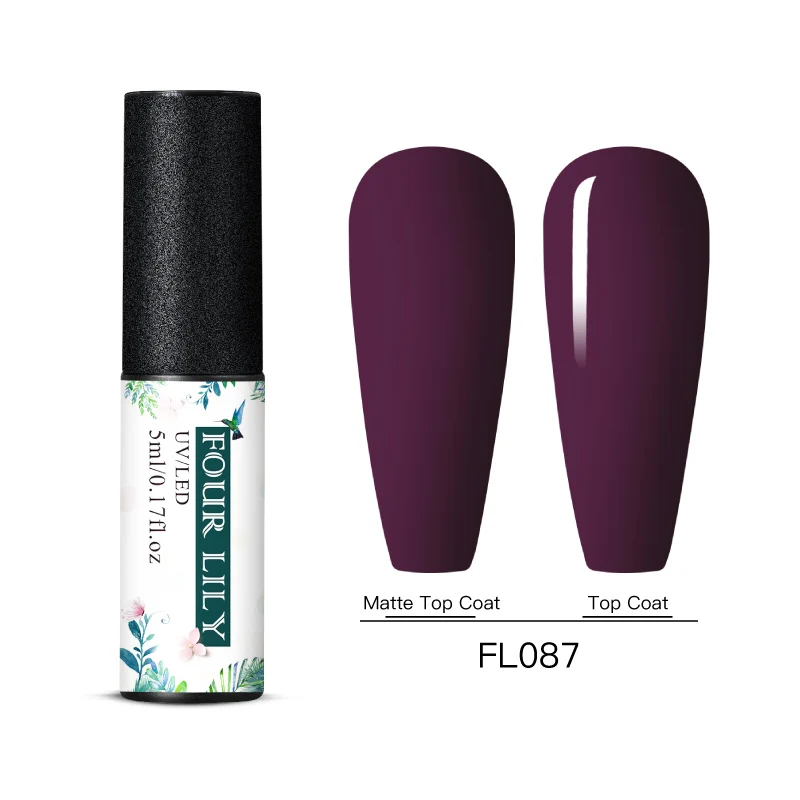 Four Lily Matte Top Coat Color UV Gel Nail Polish Glitter Gel Polish Semi Permanent Soak Off UV Gel Varnish DIY Nail Art Gel - Цвет: S06858