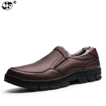 

Men Leather Shoes Casual Flats Warm Men Winter Shoes Non-slip Loafers Luxury Brand Designer Men Snow Shoes 38-47883