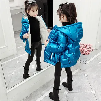 

Children's Winter Girls Warm Coat Fashion Kids Hooded Jacket Coat for Girl Outerwear Long Style Girls Clothes 3-13year