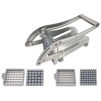 

Practical Non-skid French Fry Cutter, Multipurpose Stainless Steel Manual Potato Vegetable Slicer Cutter Set For Kitchen.