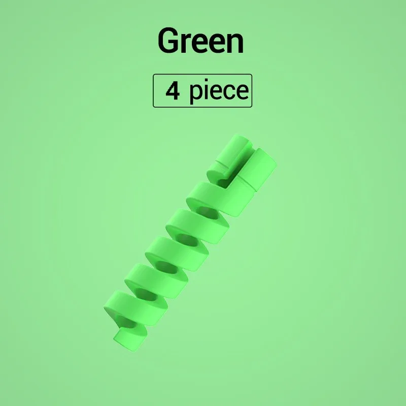4pcs Green PZOZ 10 шт. кабель протектор кремнезема зарядное устройство протектор кабель для iphone samsung кабель управление organizador кабели провода Организатор - Цвет: 4pcs Green