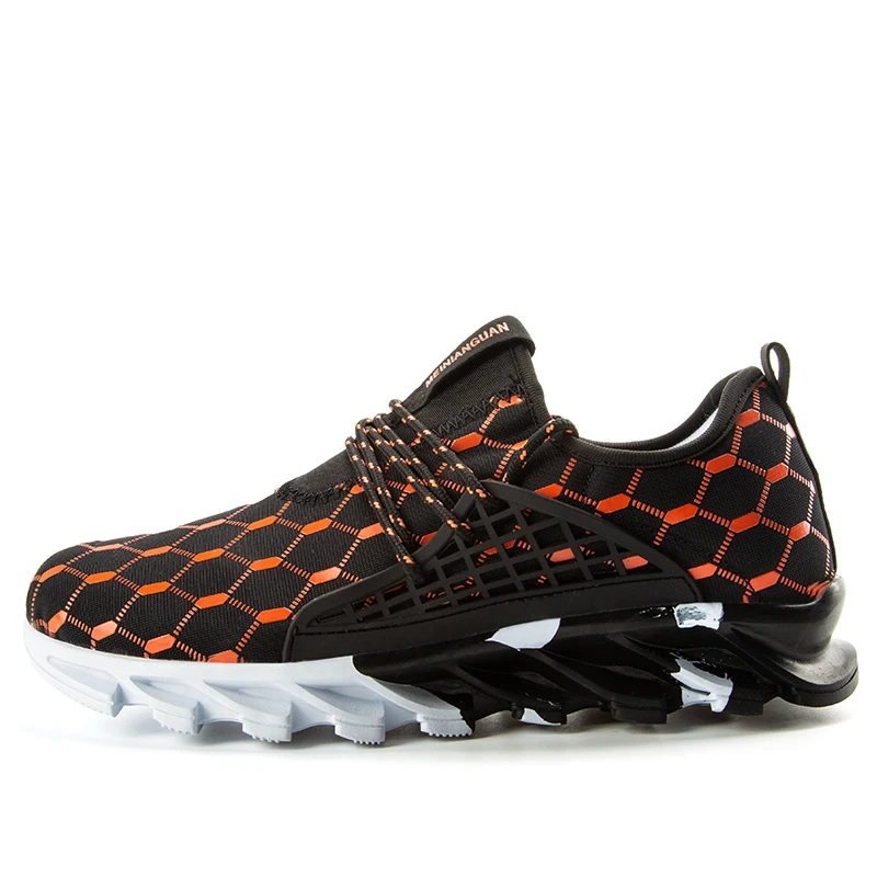black orange 1701 Мужские кроссовки для бега, баскетбольные кроссовки, удобные мужские спортивные кроссовки, обувь для бега, zapatos hombre, большие размеры 38-48 - Цвет: black orange 1701