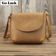 GO-LUCK Brand Genuine Leather Casual Small Women Crossbody Shoulder Women's Cowhide Messenger Bags Cell Phone Pouch Case