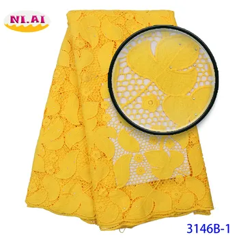 

Yellow african high quality lace for men and women affrican dress tissu africain 2019 Mr3146b