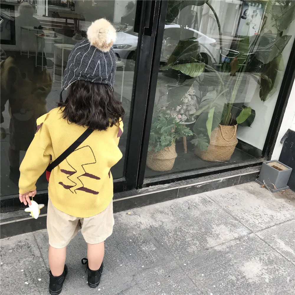 Tonytaobaby/осенне-зимняя одежда; Новая детская одежда для мальчиков и девочек; Ночная легкая школьная сумка с героями мультфильмов; вязаный свитер из чистого хлопка