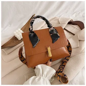 

Fashion 2020 scarves shoulder bags for women high quality messenger handbags famous Brand Solid Flap Lady crossbody Handbags