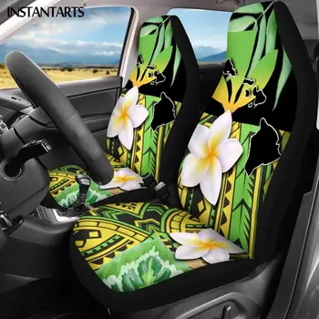 

INSTANTARTS Polynesian Traditional Tribal Flower Design Vehicle Seat Covers Front Seat Waterproof Car Seat Protector 2pcs/Set