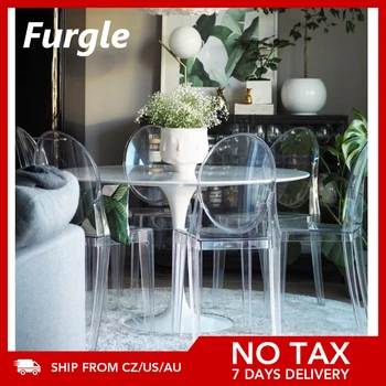 

Furgle 2/4Pcs Modern Ghost Side Chair Dinning Room Chair Clear Transparent Devil Chair Northern Plastic Crystal Makeup Chair