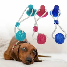Игрушки для домашних животных с присоской, игрушка для собак с шариком TPR, чистка зубов, жевательные резиновые игрушки для собак для маленьких собак, резиновая игрушка для собак
