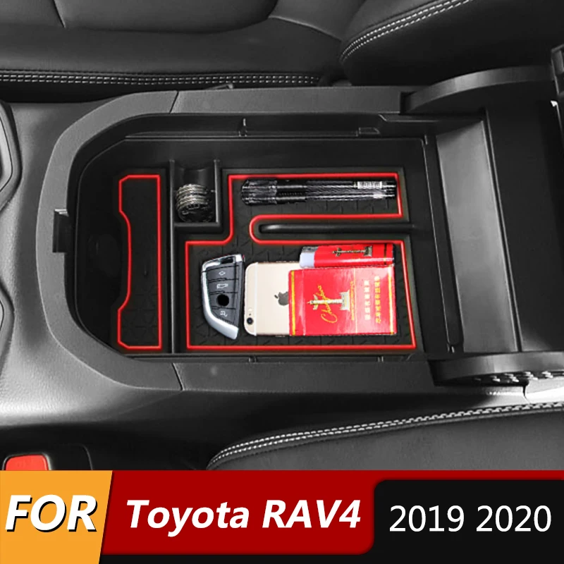 

For Toyota RAV4 2019 2020 RAV 4 Armrest Console Organizer Central Storage Glove Case Box Car Accessories