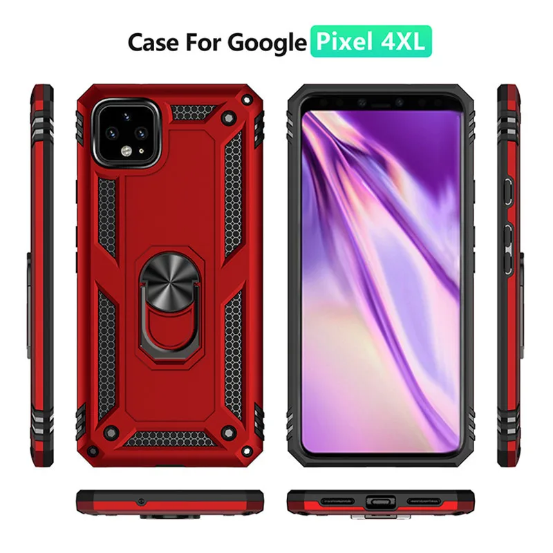 Роскошный чехол с металлическим кольцом для Google Pixel 4/4XL, силиконовый защитный бампер, противоударный чехол для Pixel 3A/3A XL, прочный Чехол, Fundas