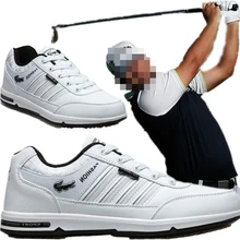 Гольф обувь; Мужская Нескользящая nailless туфли с рифленой подошвой легкий дышащей кожане Мужские Спорт на открытом воздухе обувь