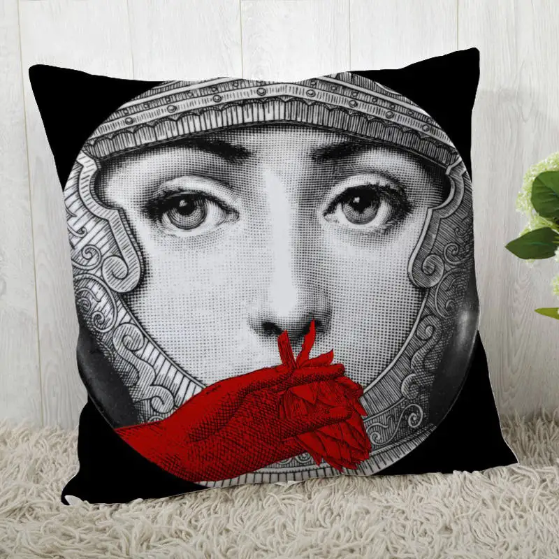 Наволочки на заказ Fornasetti-Famous-beauty-Mask-Face Art квадратная Наволочка на молнии наволочка 40*40 см, 45*45 см(одна сторона