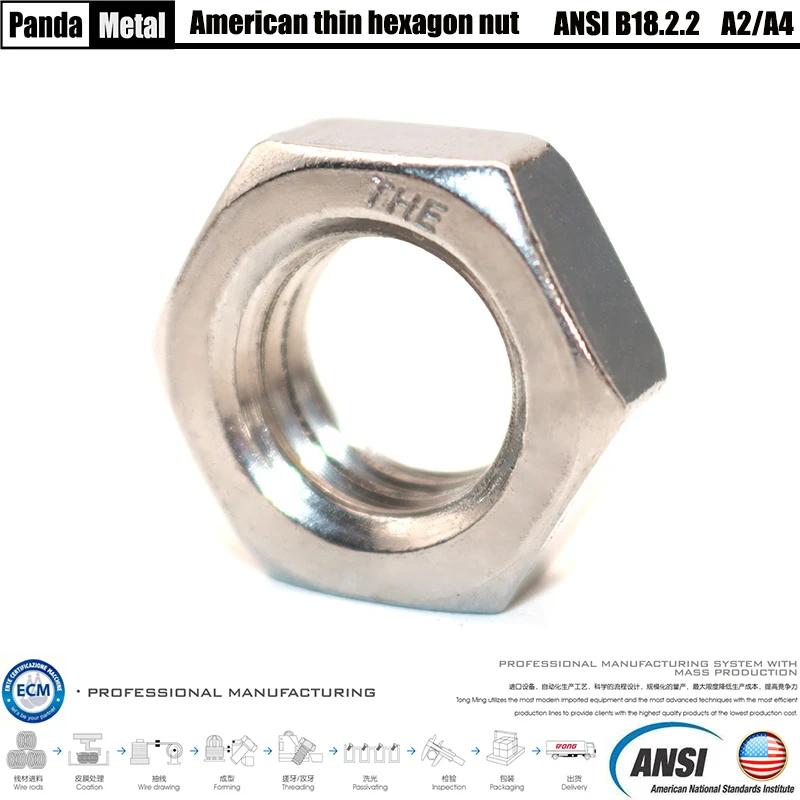 304 316 Baja Tahan Karat Amerika Kacang Segi Enam Tipis Ansib18 2 2 Kacang Tipis Ukuran 1 4 5 16 3 8 7 16 1 2 5 8 3 4 7 8 1 Kacang Aliexpress